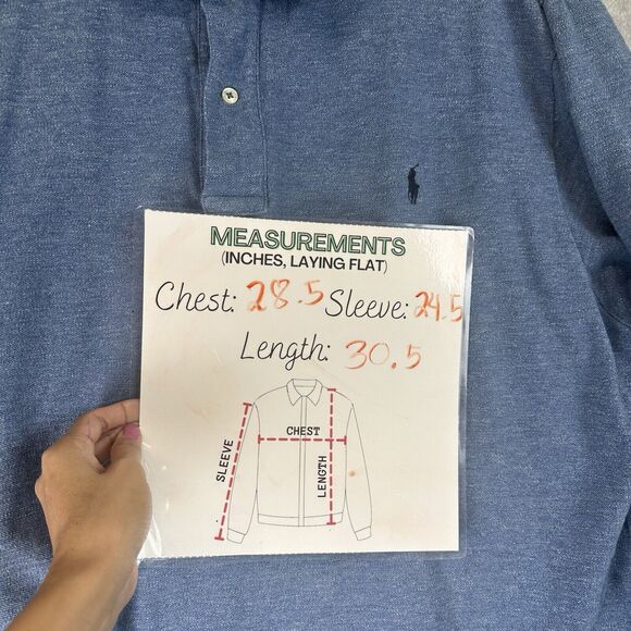 Polo Ralph Lauren Shirt Mens 2XL Big Blue Cotton Long Sleeve Button Classic Fit - Picture 4 of 7